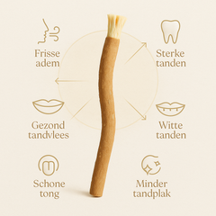 Voordelen miswak — frisse adem, schoon tandvlees, witte tanden, minder tandplak
