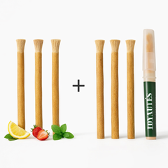 Complete miswak set: 3 smaken + naturel + bewaarhoes. Het ideale beginpakket voor pure mondverzorging. Vanuit Nederland.