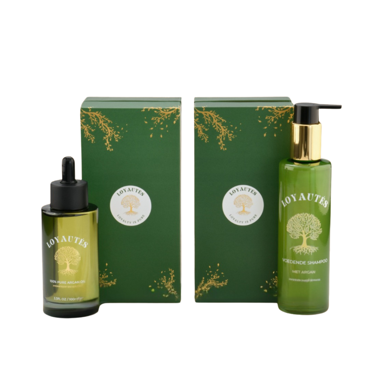Arganolie set — pure olie 100ml en arganolie shampoo voor haarverzorging | Loyautés